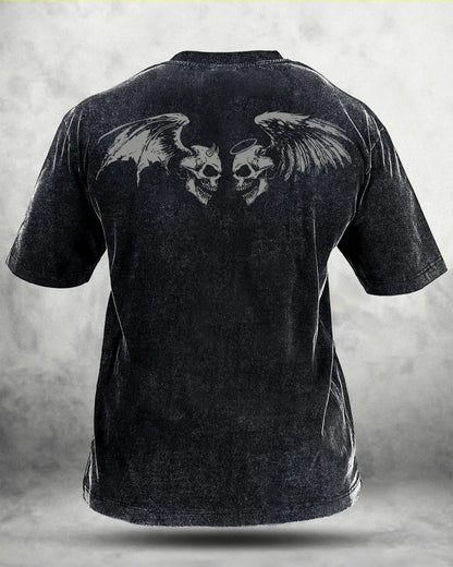GYMFIT SKUL WING WASHED T-shirt - Gymfit