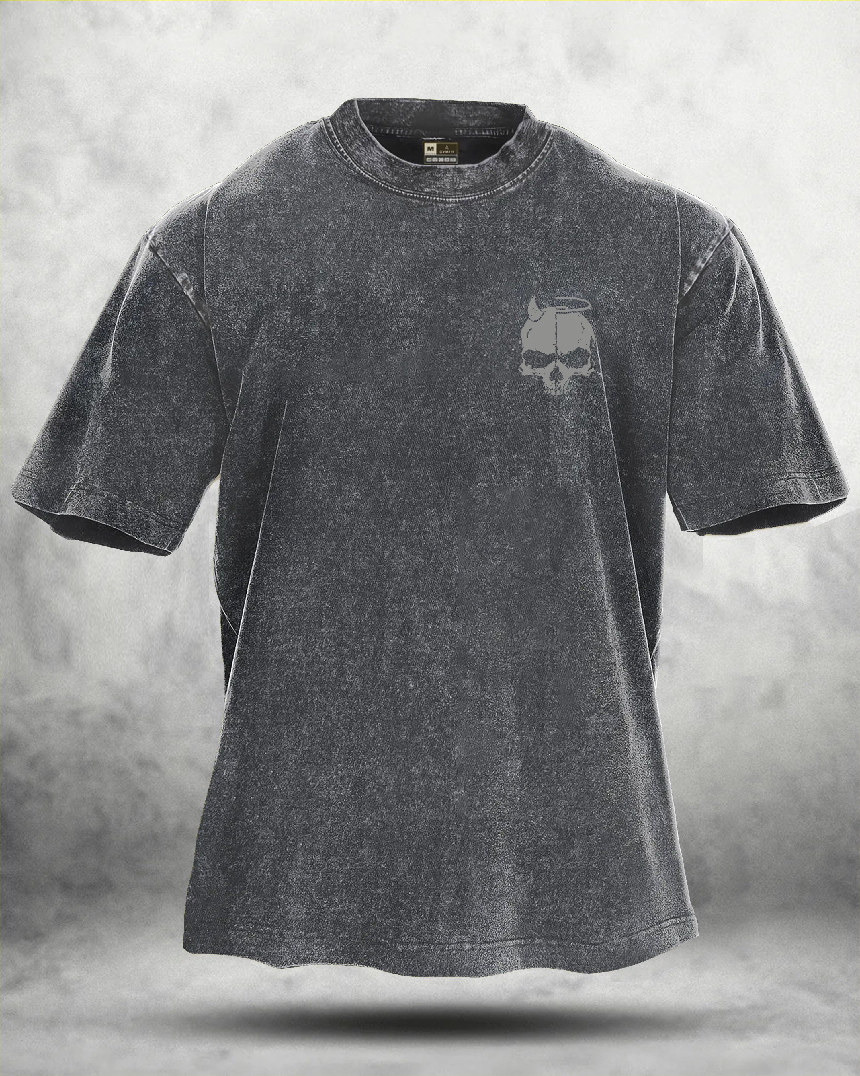 GYMFIT SKUL WING T-SHIRT DÉLAVÉ - Gymfit