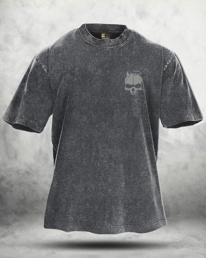 GYMFIT SKUL WING T-SHIRT DÉLAVÉ - Gymfit