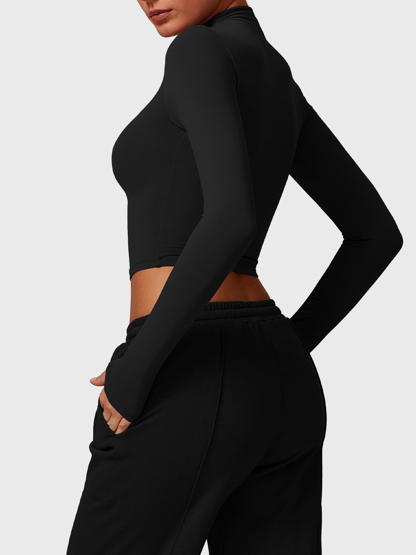 Top court à manches longues à col roulé Gymfit - Gymfit