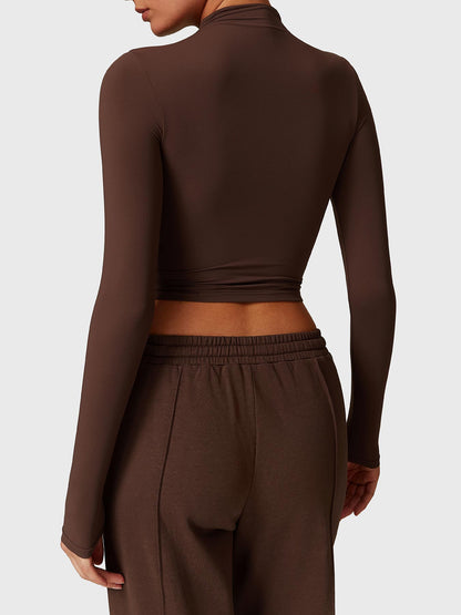 Crop top à manches longues à col roulé - Gymfit
