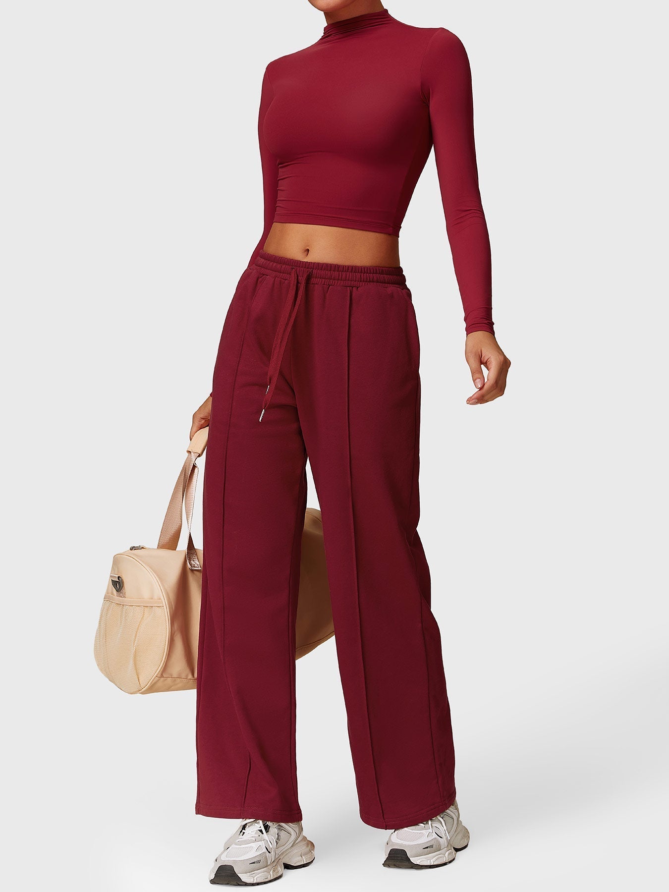 Crop top à col roulé à manches longues - Gymfit