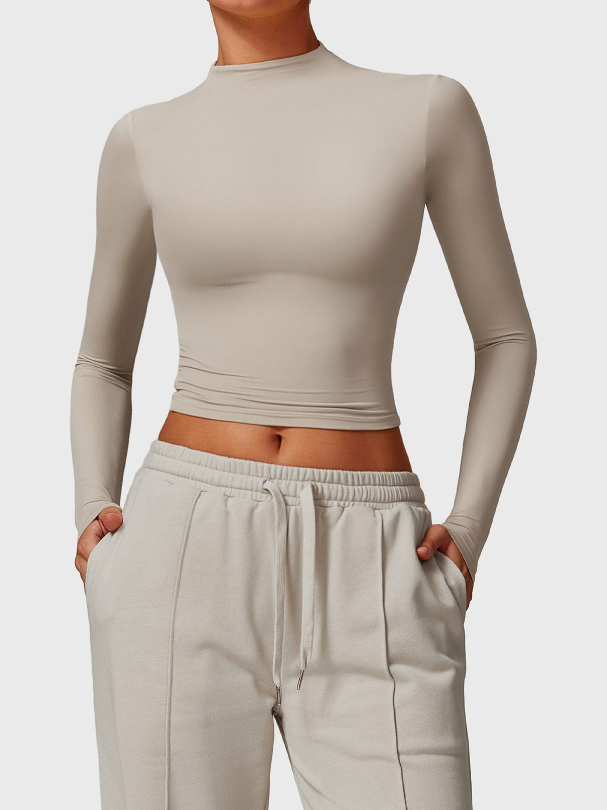 Gymfit Crop top à col roulé à manches longues - Gymfit