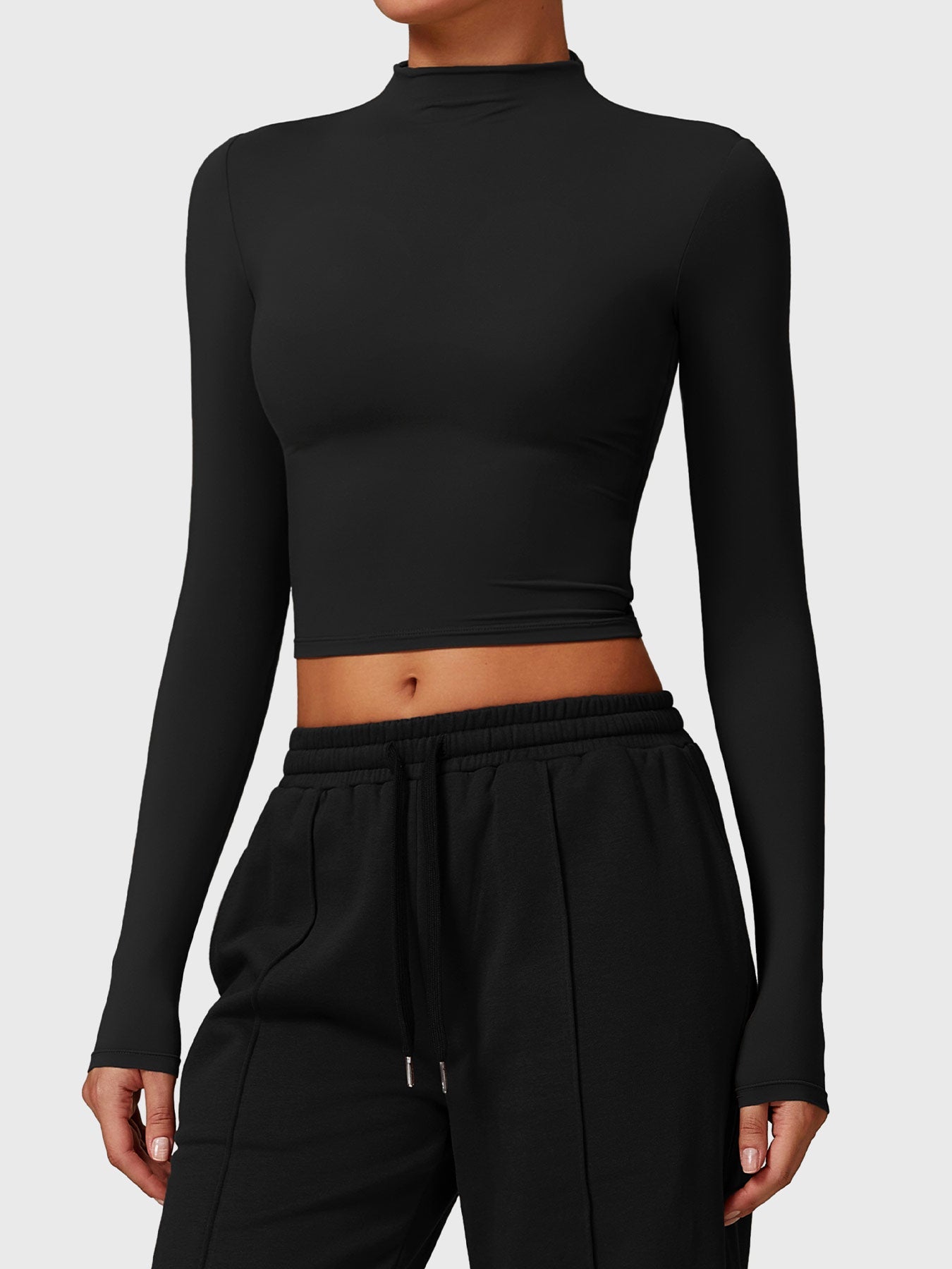 Gymfit crop top à col roulé à manches longues - Gymfit