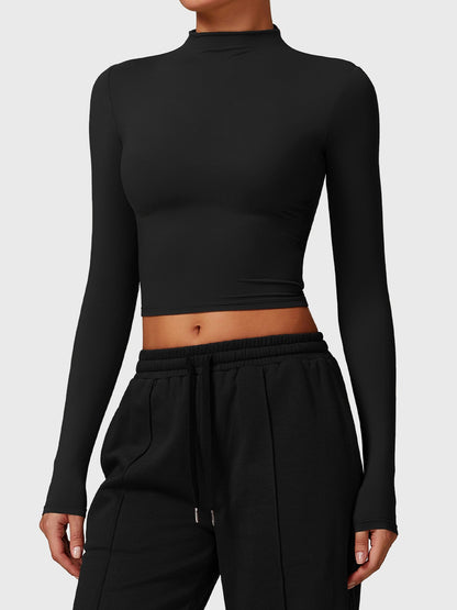 Gymfit crop top à col roulé à manches longues - Gymfit
