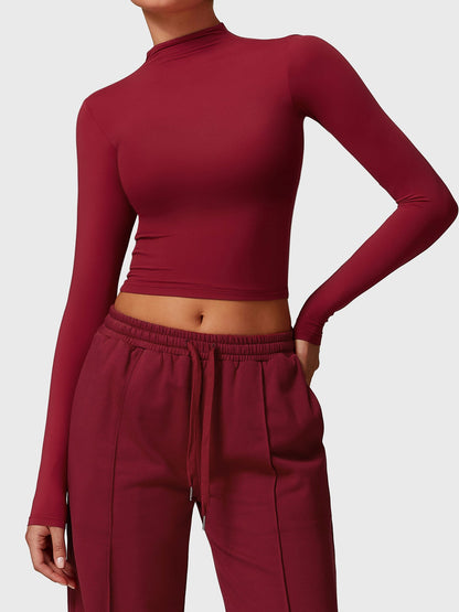 Gymfit Crop top à col roulé et manches longues - Gymfit