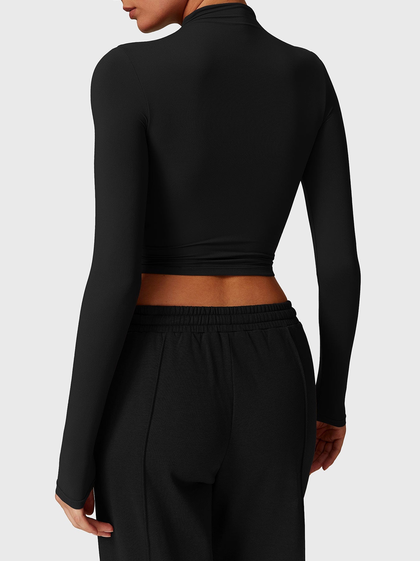 Crop top à col roulé à manches longues - Gymfit