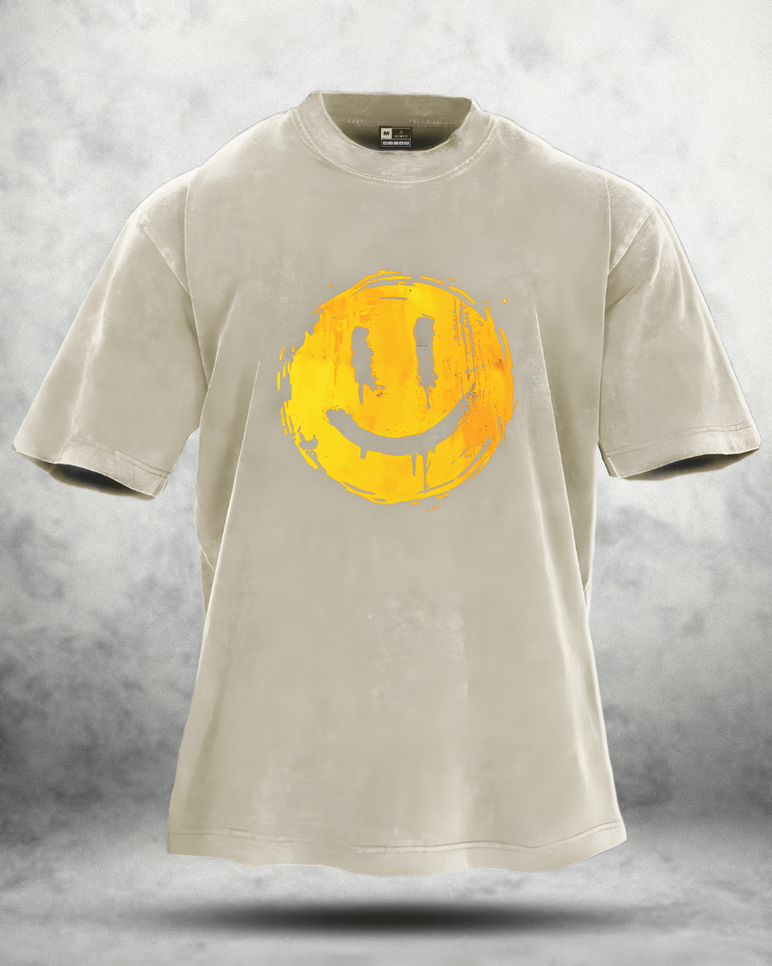 HAPPY SMILEY T-SHIRT LAVÉ - Gymfit