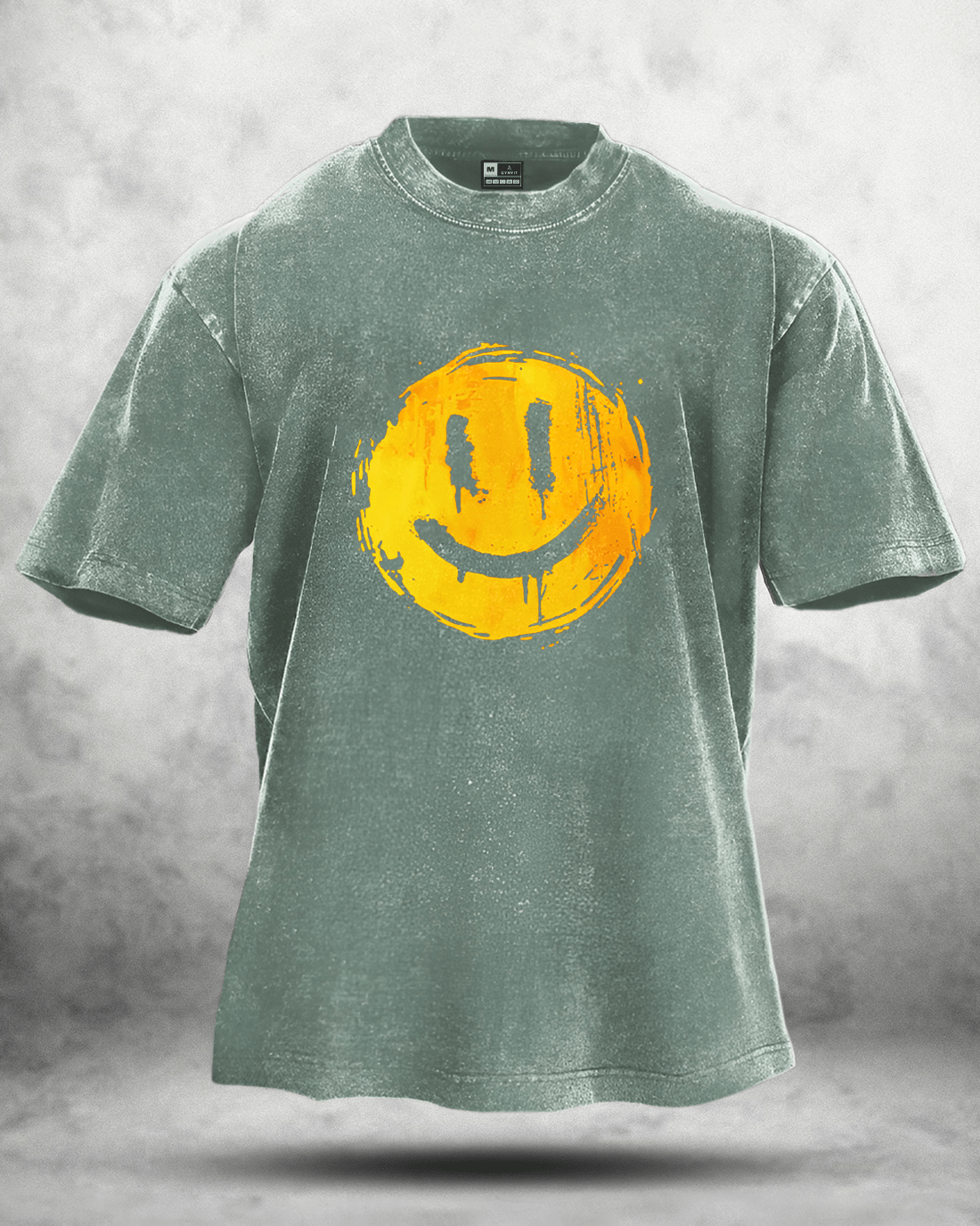 HAPPY SMILEY T-shirt délavé - Gymfit