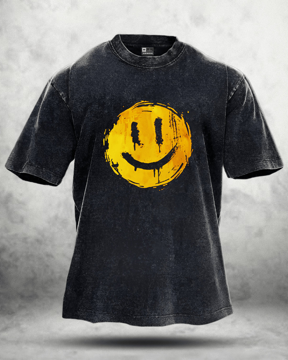 txt
T-SHIRT DÉLAVÉ HAPPY SMILEY - Gymfit