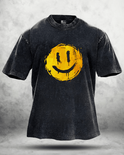 txt
T-SHIRT DÉLAVÉ HAPPY SMILEY - Gymfit