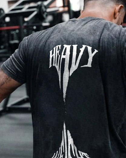 T-SHIRT LAVÉ ÉPAIS POUR HOMME - Gymfit