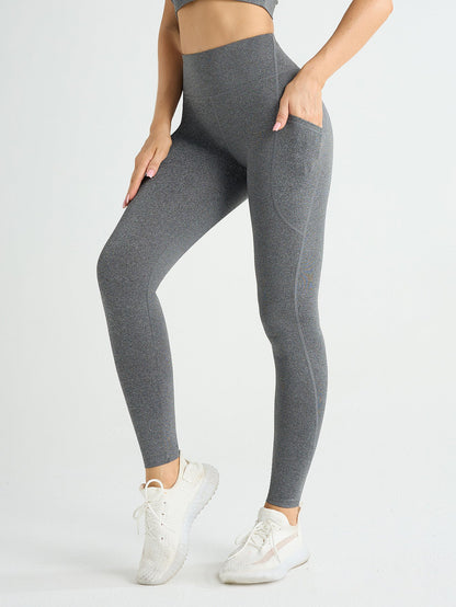 Högmidjade leggings med ficka - Gymfit