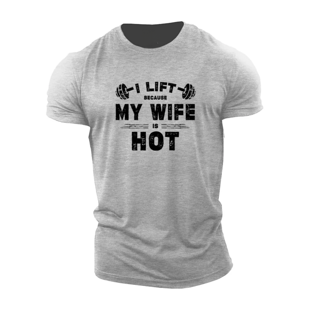 T-shirt Gymfit « Je soulève parce que ma femme est canon »