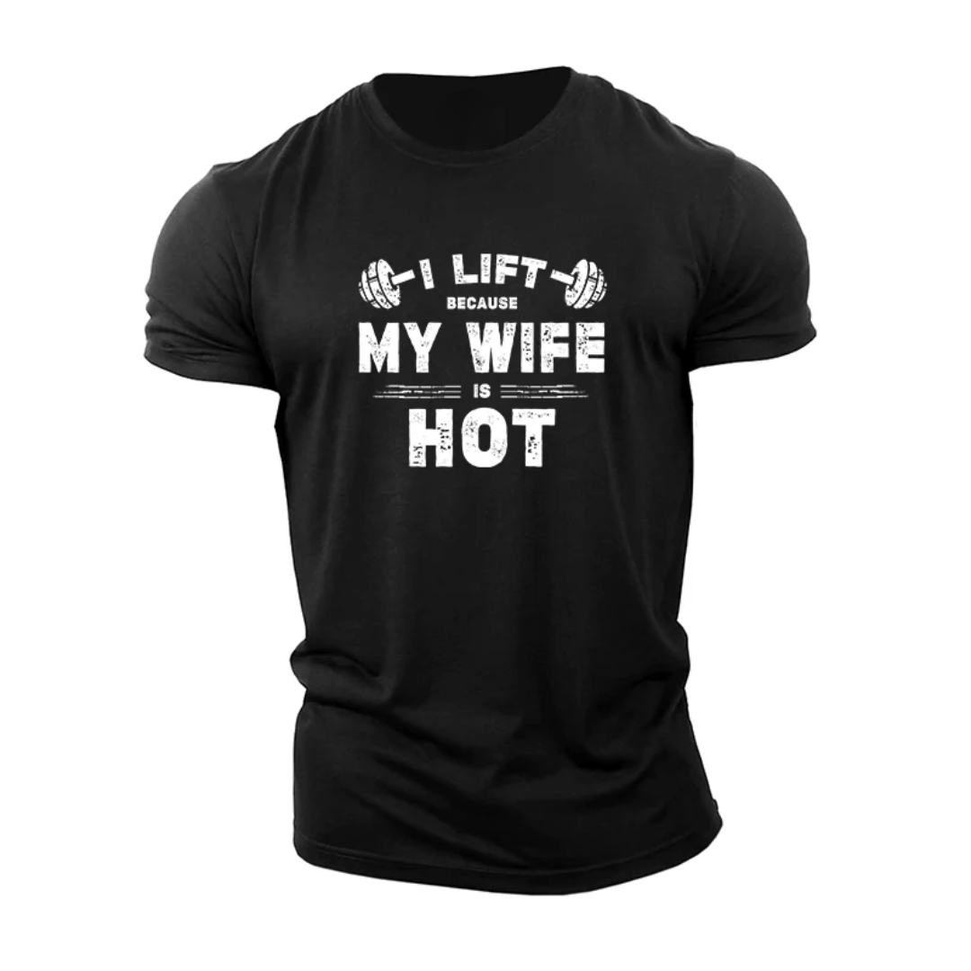 T-shirt Gymfit « Je soulève parce que ma femme est canon »