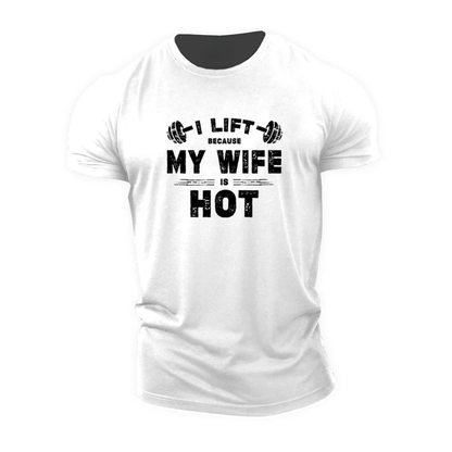 T-shirt Gymfit « Je soulève parce que ma femme est canon »