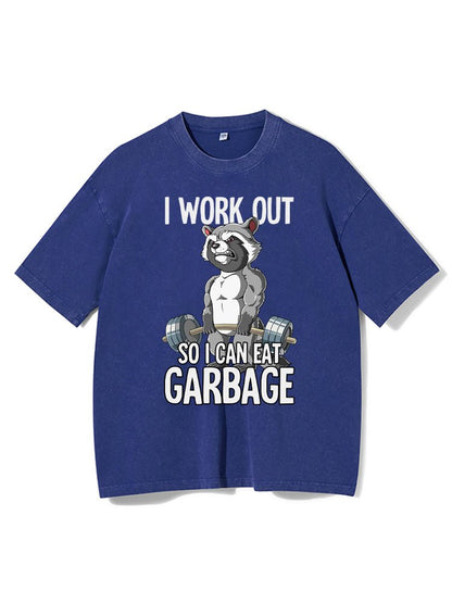 Je m’entraîne pour pouvoir manger de la malbouffe — T-shirt de sport délavé Gymfit
