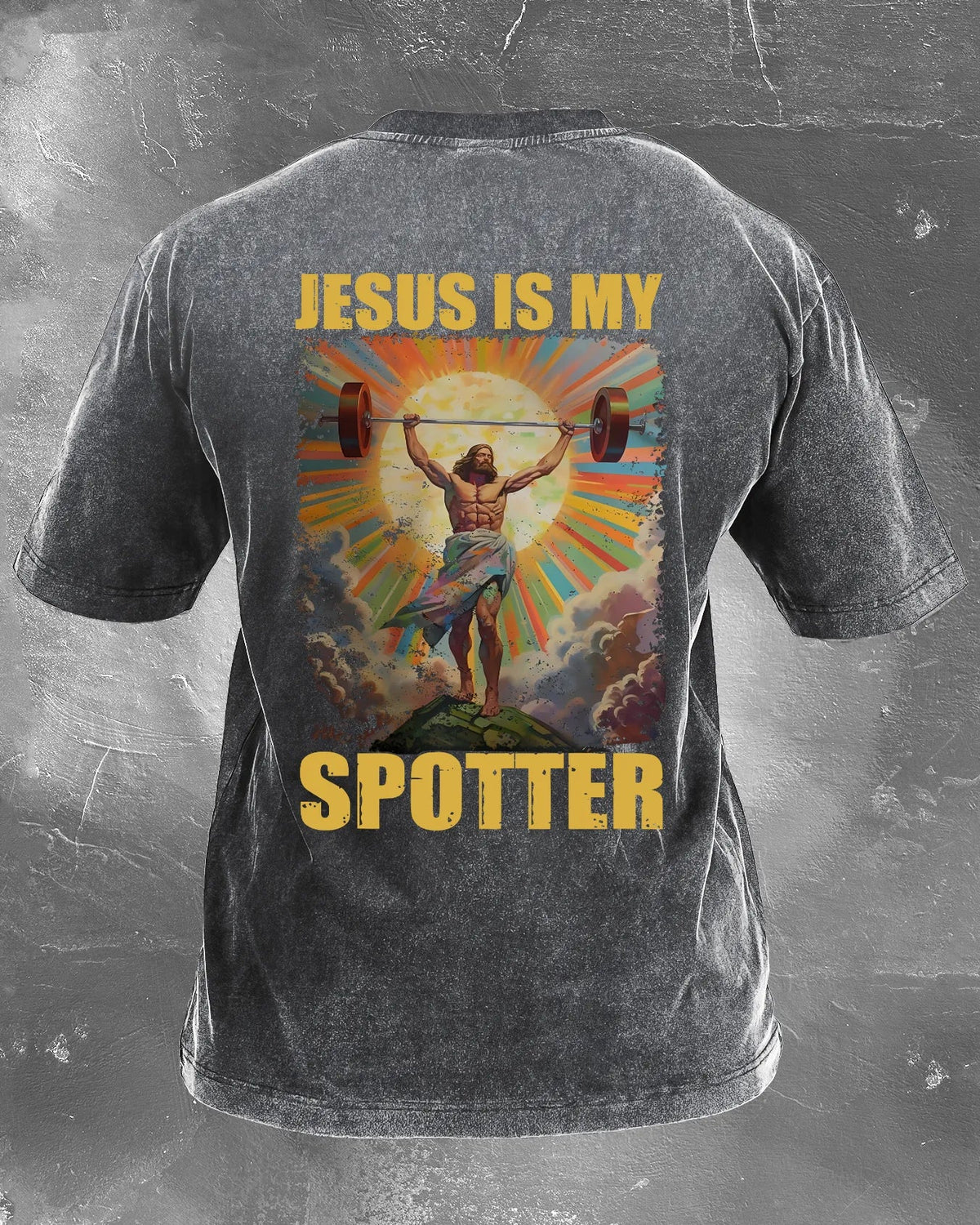 JÉSUS EST MON PAREUR T-SHIRT DÉLAVÉ - Gymfit