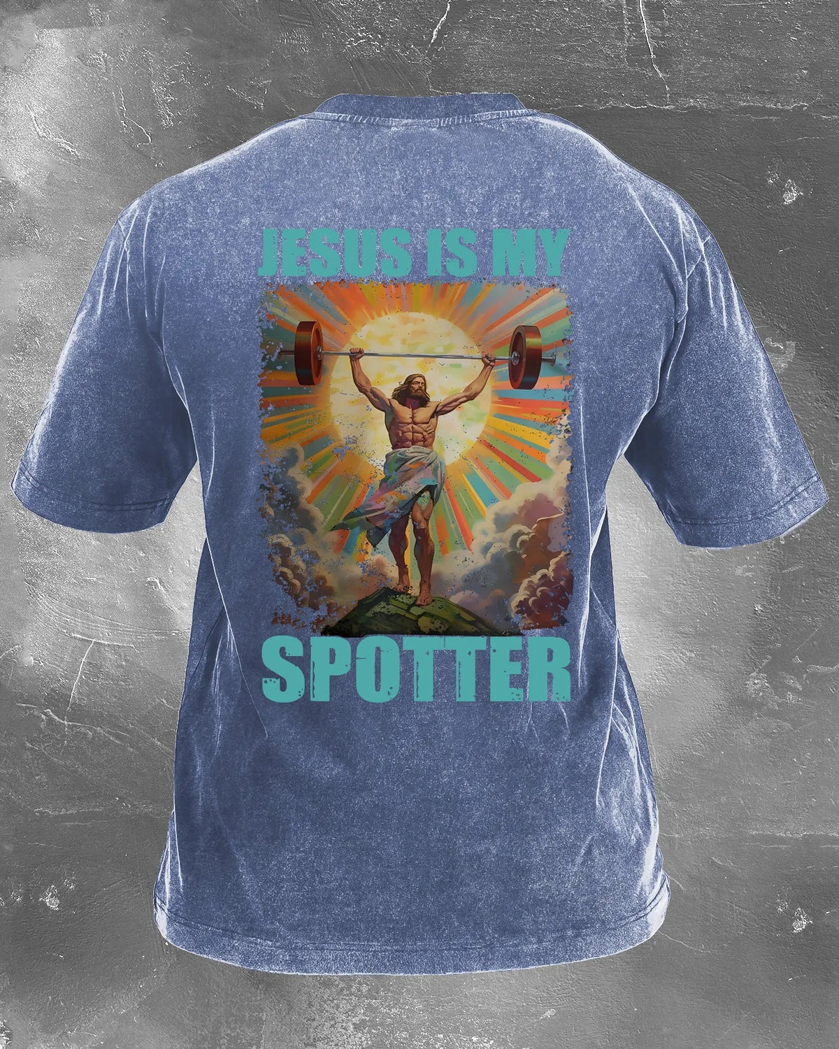 JÉSUS EST MON PARTENAIRE D’ASSURAGE T-SHIRT DÉLAVÉ - Gymfit
