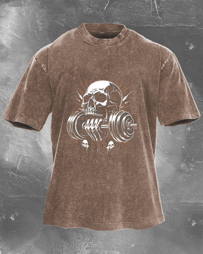 LIFTING SKULL WASHED T - SHIRT - Gymfit