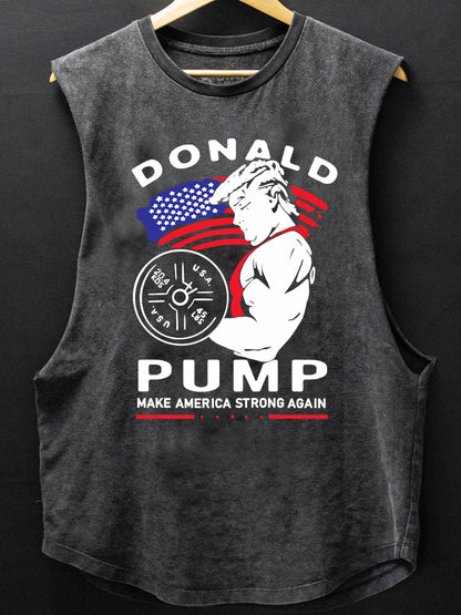 Débardeur en coton à fond arrondi Make American Strong Again - Gymfit