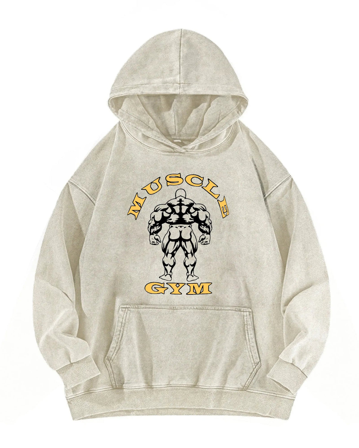 SWEAT À CAPUCHE DÉLAVÉE MUSCLE GYM - Gymfit