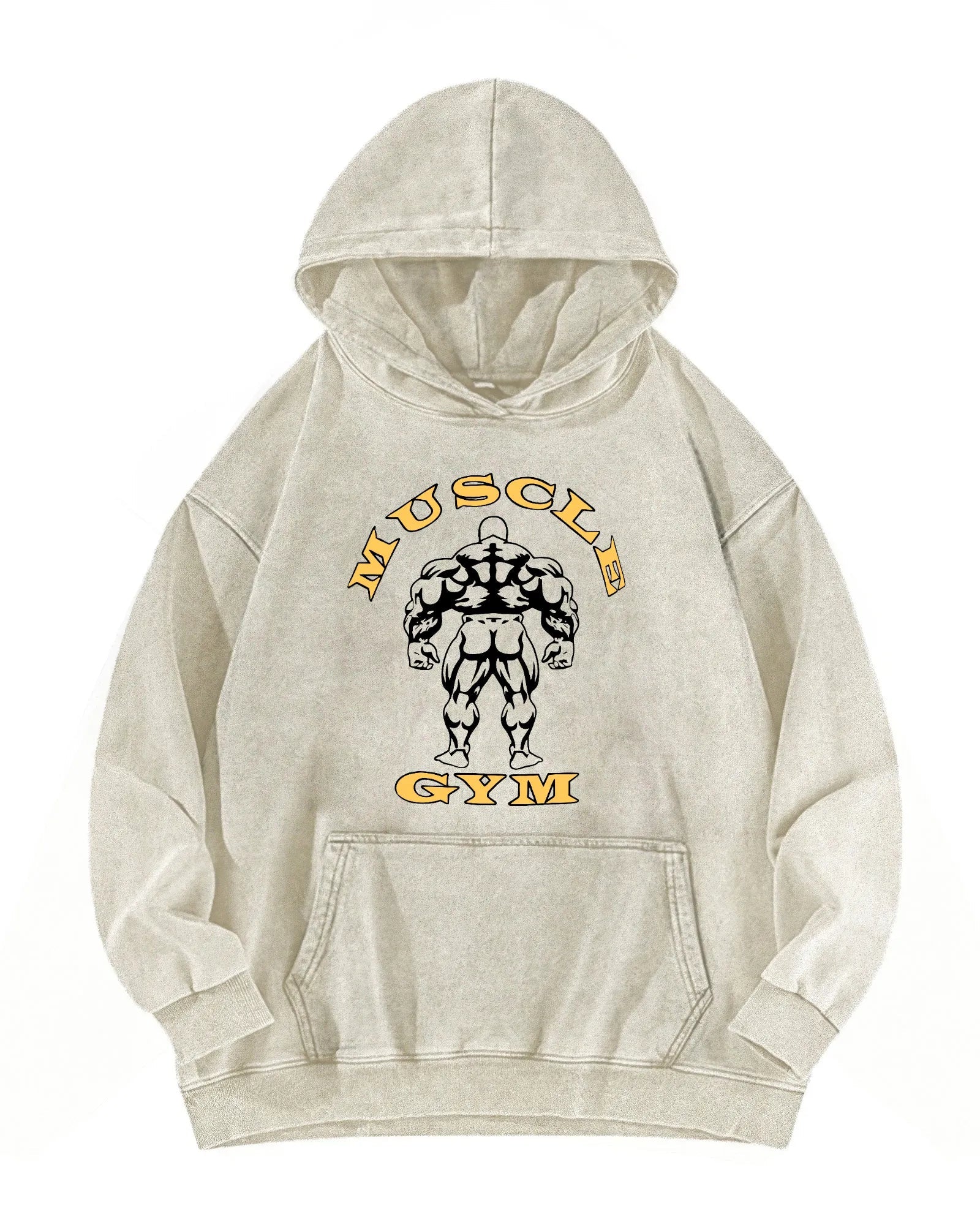 SWEAT À CAPUCHE DÉLAVÉE MUSCLE GYM - Gymfit