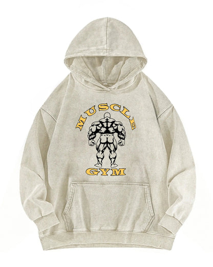 SWEAT À CAPUCHE DÉLAVÉE MUSCLE GYM - Gymfit