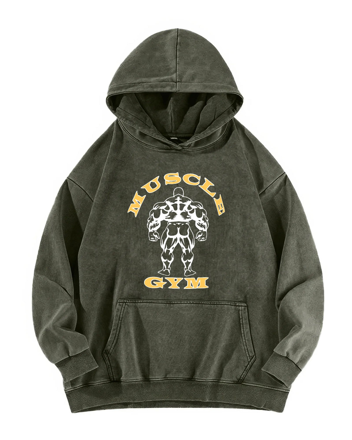Sweat à capuche MUSCLE GYM délavé - Gymfit