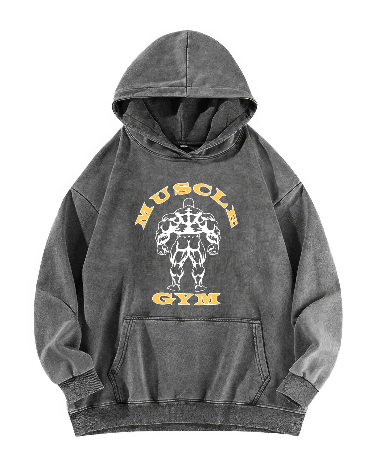 SWEAT À CAPUCHE DÉLAVÉ MUSCLE GYM - Gymfit