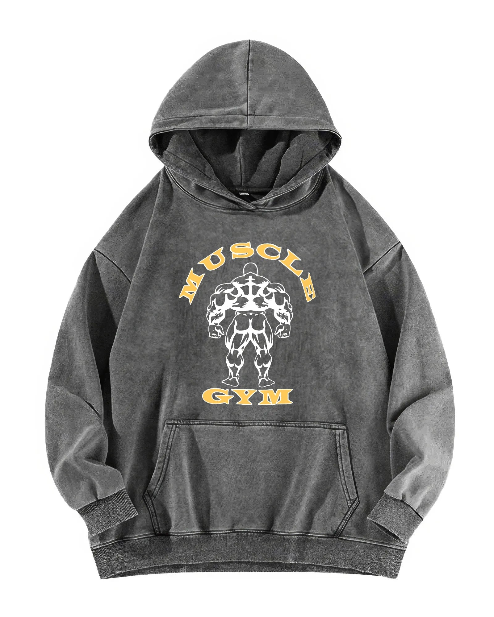 SWEAT À CAPUCHE DÉLAVÉ MUSCLE GYM - Gymfit
