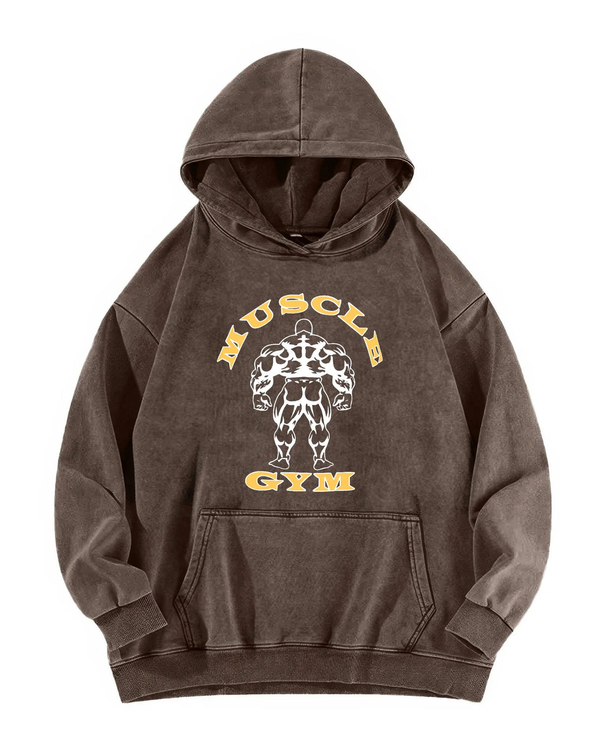 SWEAT À CAPUCHE DÉLAVÉ MUSCLE GYM - Gymfit