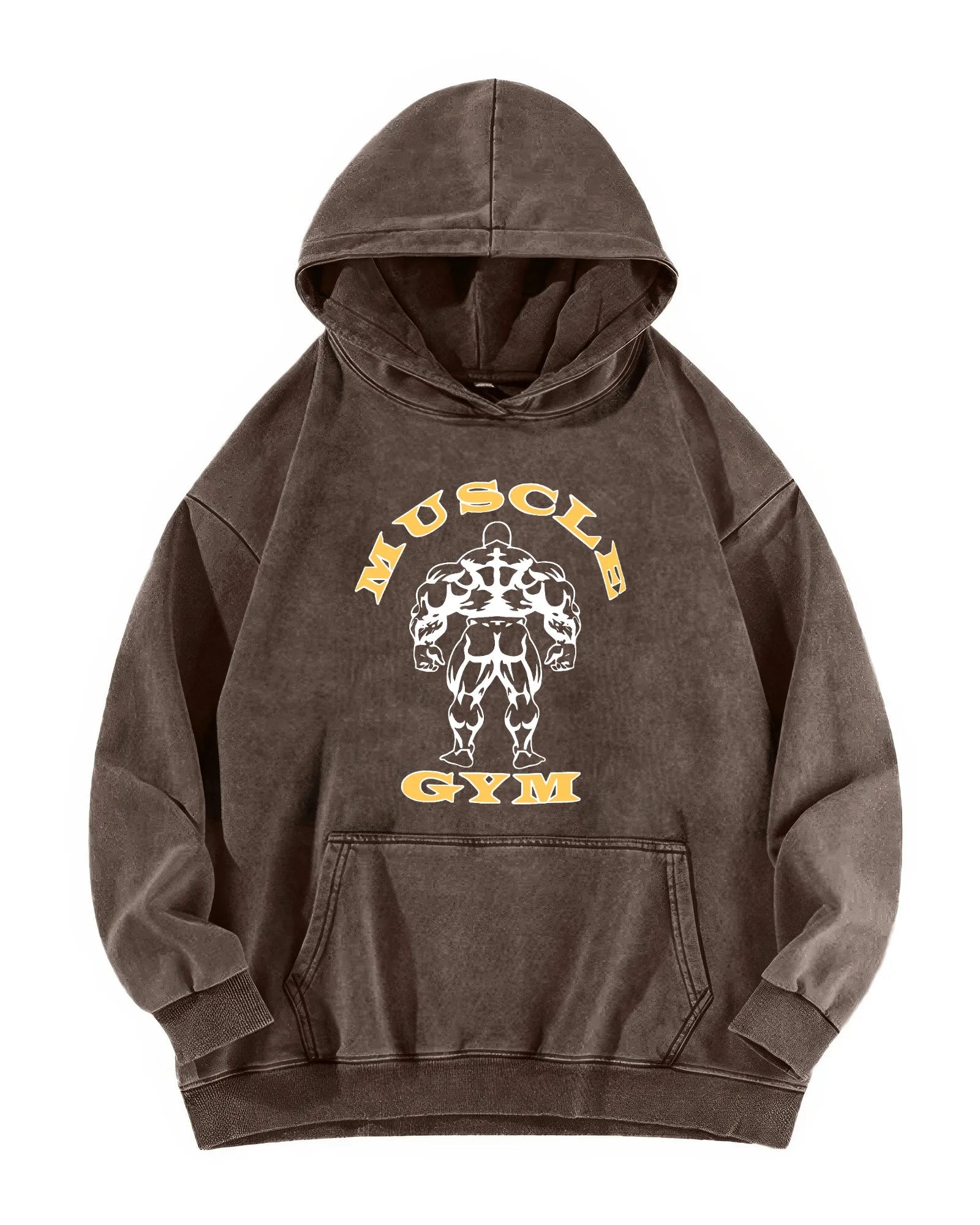 SWEAT À CAPUCHE DÉLAVÉ MUSCLE GYM - Gymfit