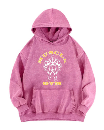 SWEAT À CAPUCHE DÉLAVÉE MUSCLE GYM - Gymfit