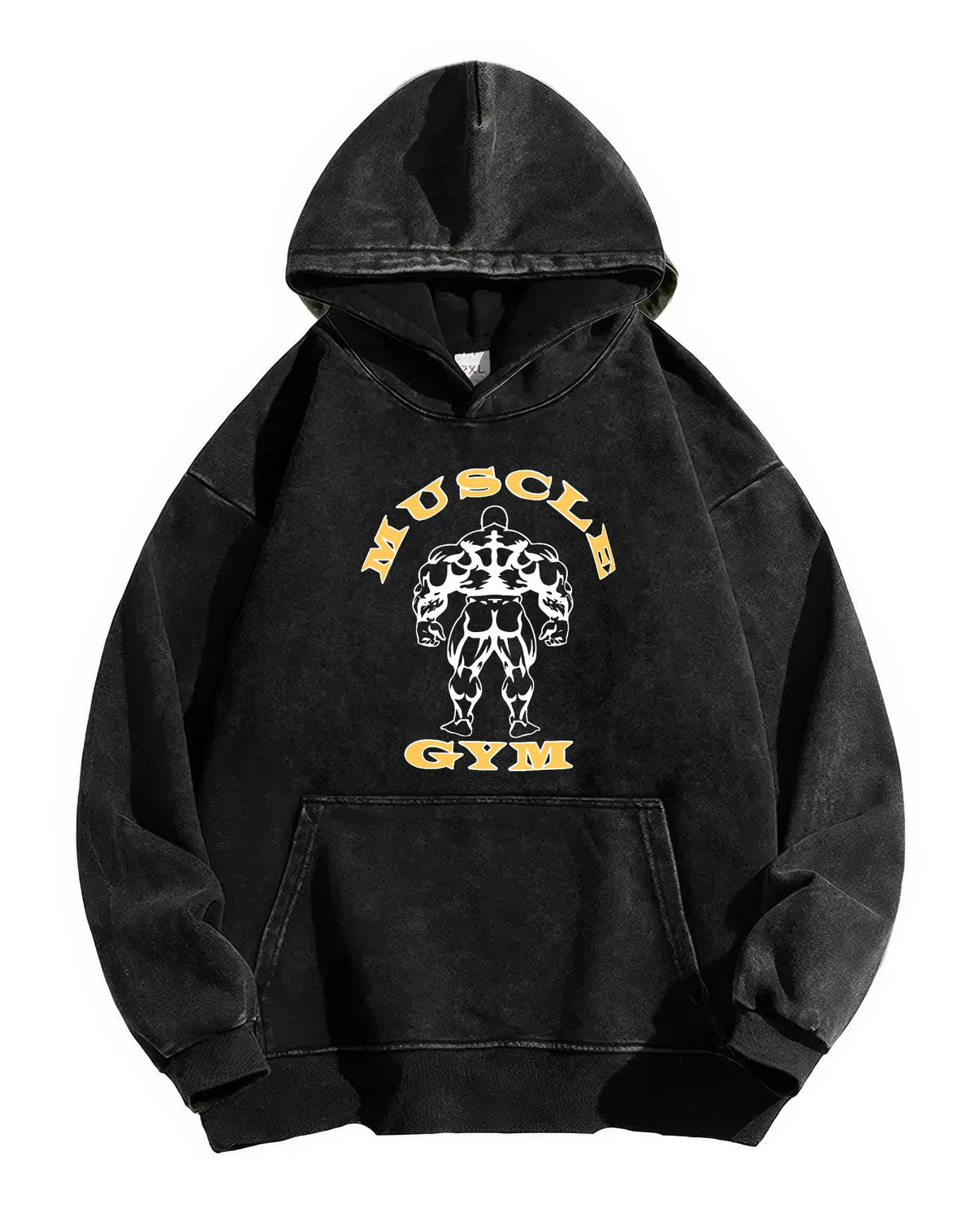 Sweat à capuche lavé MUSCLE GYM - Gymfit