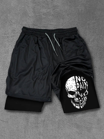Sans douleur, pas de gain, short d’entraînement Performance Skull - Gymfit