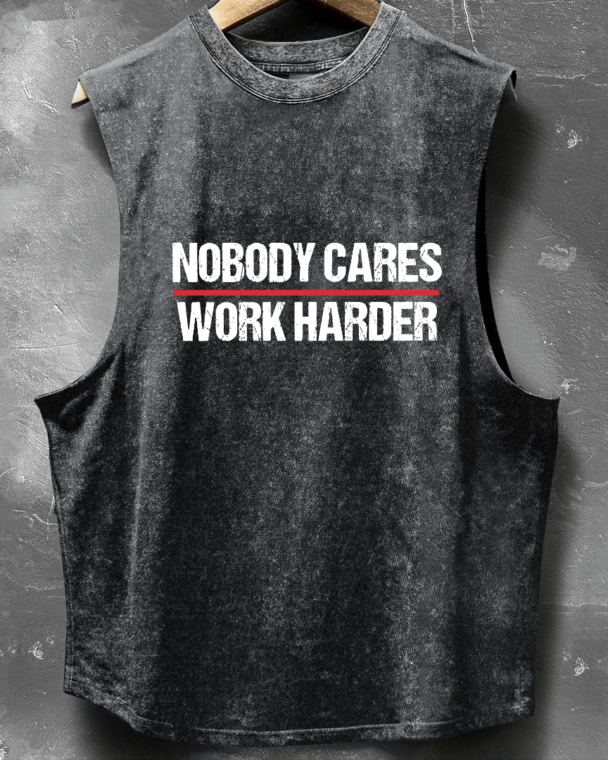 NOBODY CARES, TRAVAILLE PLUS DUR, DÉBARDEUR SANS MANCHES - Gymfit