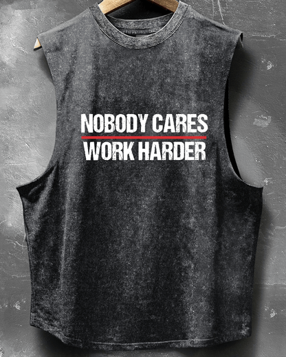 NOBODY CARES, TRAVAILLE PLUS DUR, DÉBARDEUR SANS MANCHES - Gymfit
