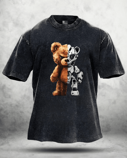 T-shirt délavé ROBOT BEAR - Gymfit
