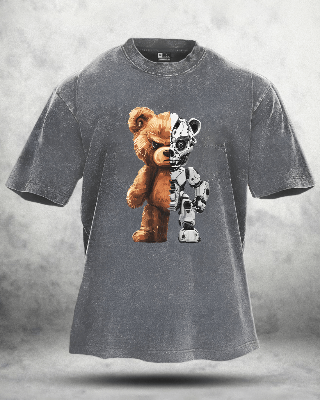 T-shirt délavé ROBOT BEAR - Gymfit