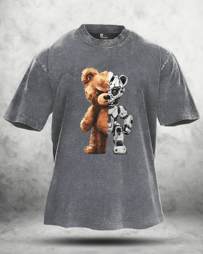 T-shirt délavé ROBOT BEAR - Gymfit