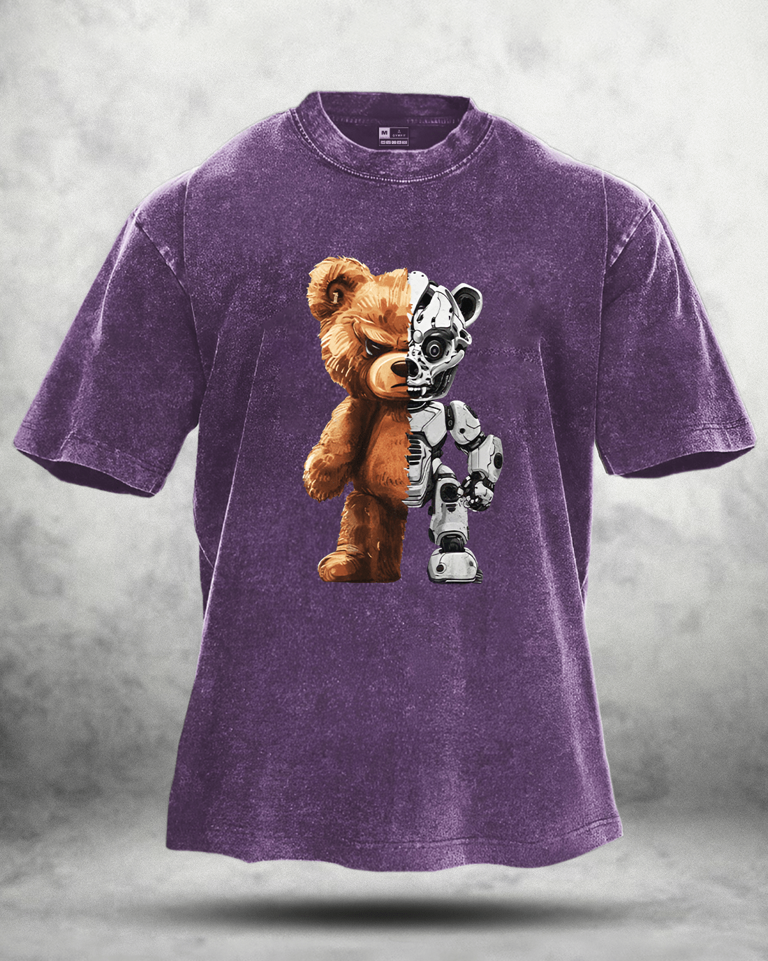 T-SHIRT ROBOT BEAR DÉLAVÉ - Gymfit