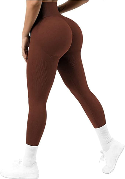 Seamless leggings – hög midja och lyftande design - Gymfit