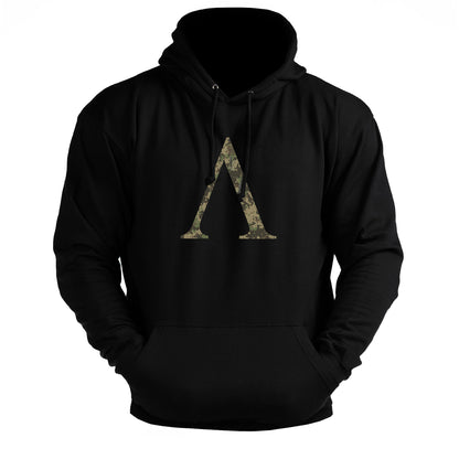 Symbole spartiate camouflage woodland - sweat à capuche de sport - Gymfit