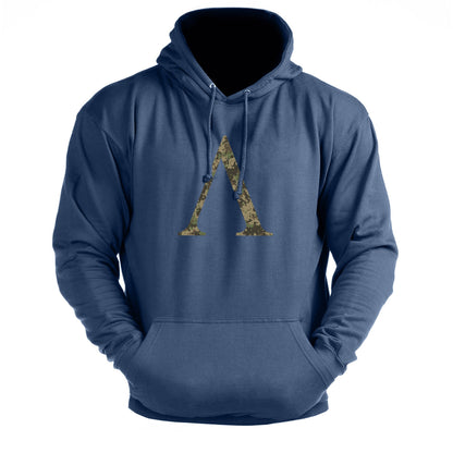 Symbole spartiate camouflage woodland - sweat à capuche de sport - Gymfit