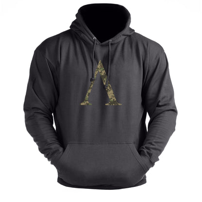 Symbole spartiate camouflage woodland - sweat à capuche de gym - Gymfit