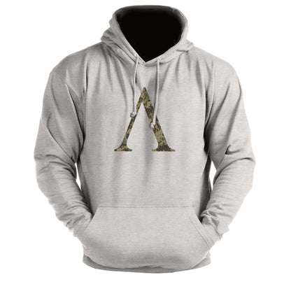 Symbole spartiate camouflage woodland - sweat à capuche de sport - Gymfit