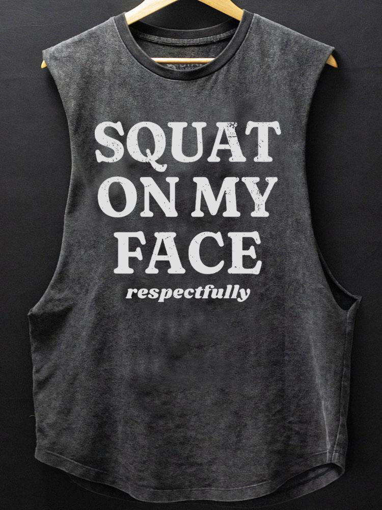 Accroupie sur mon visage, avec respect — débardeur en coton à base arrondie - Gymfit
