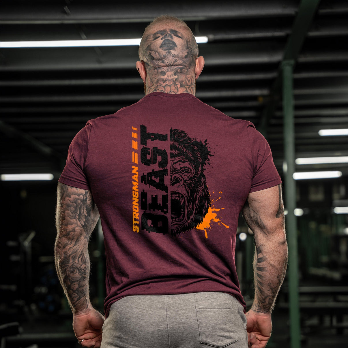 T-shirt de gym Strongman Beast orange - Gymfit