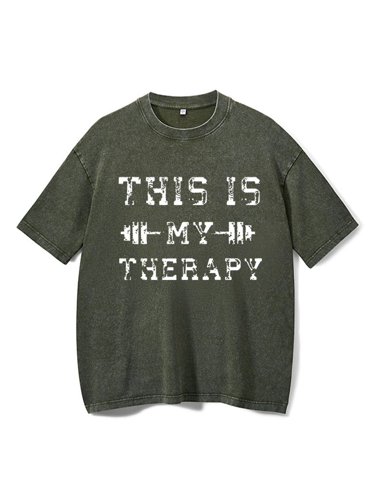 Ceci est ma thérapie : t-shirt de sport délavé - Gymfit